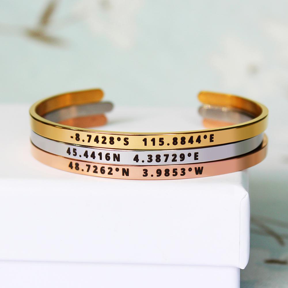 Coordinates Bracelet - Bransoletka z niestandardowymi współrzędnymi o szerokości
