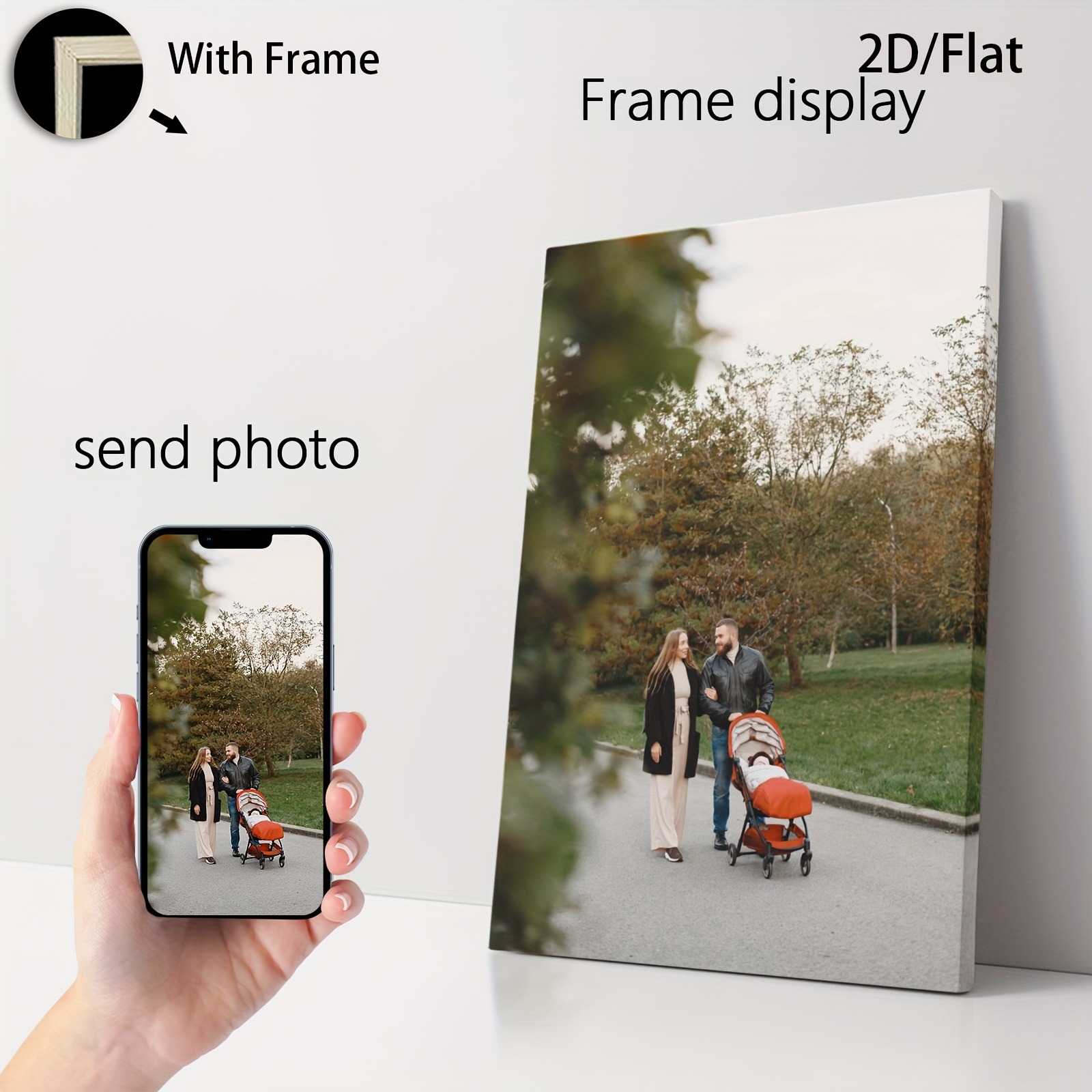 Engraved Wood Frame - 1 szt. Plakat w drewnianej ramie,