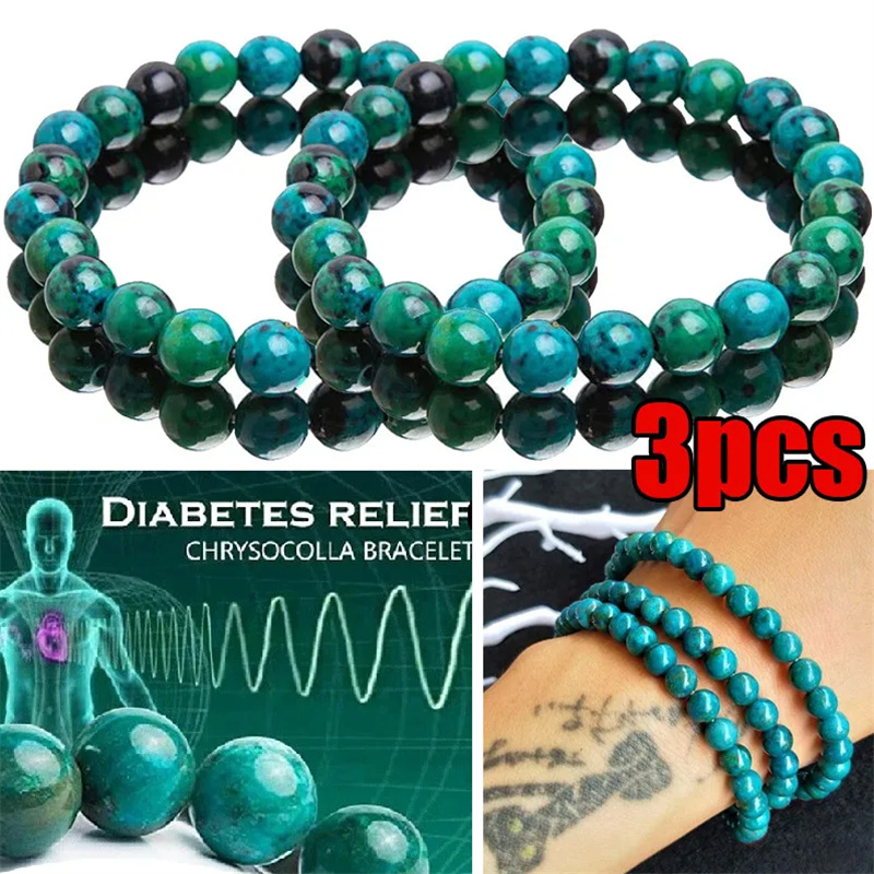 Coordinates Bracelet - Chryzokola Malachit Bransoletka Kobiety Mężczyźni Naturalne
